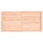 Estante de pared madera maciza roble sin tratar 120x60x(2-6) cm
