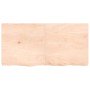 Estante de pared madera maciza roble sin tratar 120x60x(2-6) cm