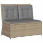Banco de jardín con cojín Beige Poliratán