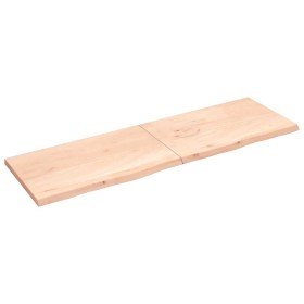 Estante de pared madera maciza roble sin tratar 200x60x(2-4) cm