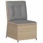 Sofá de jardín con cojín Beige Poliratán