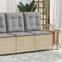 Sofá de jardín con cojín Beige Poliratán