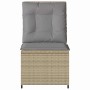 Sofá de jardín con cojín Beige Poliratán