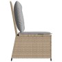 Sofá de jardín con cojín Beige Poliratán