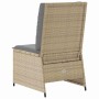 Sofá de jardín con cojín Beige Poliratán