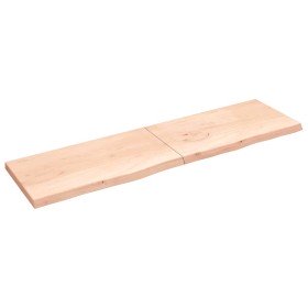 Estante de pared madera maciza roble sin tratar 220x60x(2-6) cm