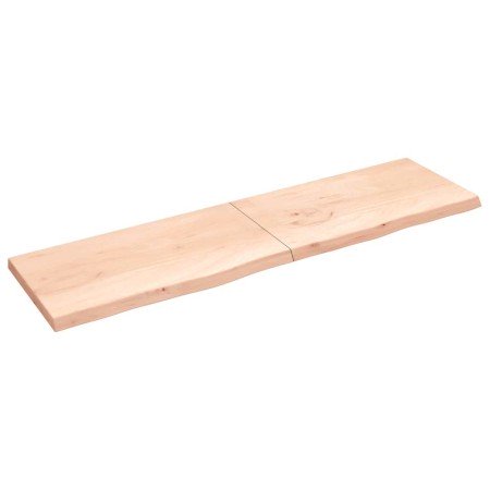 Estante de pared madera maciza roble sin tratar 220x60x(2-6) cm en Estantes y estanterías | Comprar online en Foro24