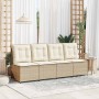 Sofá de jardín con cojín Beige Poliratán