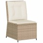Sofá de jardín con cojín Beige Poliratán