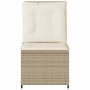 Sofá de jardín con cojín Beige Poliratán