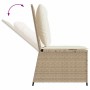 Sofá de jardín con cojín Beige Poliratán