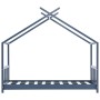 Estructura de cama infantil madera maciza pino gris 80x160 cm