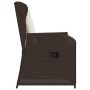 Banco de jardín con cojín 2 pcs Marrón Poliratán