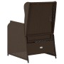 Banco de jardín con cojín 2 pcs Marrón Poliratán
