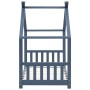 Estructura de cama infantil madera maciza pino gris 80x160 cm