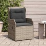 Banco de jardín con cojín 2 pcs Gris Poliratán