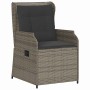 Banco de jardín con cojín 2 pcs Gris Poliratán