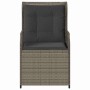 Banco de jardín con cojín 2 pcs Gris Poliratán