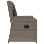 Banco de jardín con cojín 2 pcs Gris Poliratán