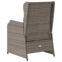 Banco de jardín con cojín 2 pcs Gris Poliratán