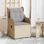 Banco de jardín con cojín 2 pcs Beige Poliratán