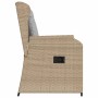Banco de jardín con cojín 2 pcs Beige Poliratán