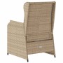 Banco de jardín con cojín 2 pcs Beige Poliratán