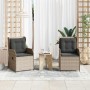 Banco de jardín con cojín 2 pcs Gris claro Poliratán