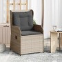 Banco de jardín con cojín 2 pcs Gris claro Poliratán