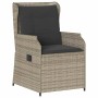 Banco de jardín con cojín 2 pcs Gris claro Poliratán