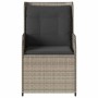 Banco de jardín con cojín 2 pcs Gris claro Poliratán