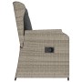 Banco de jardín con cojín 2 pcs Gris claro Poliratán
