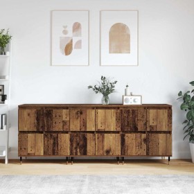 Tableros Lateral 3 pcs Madera vieja 180 x 35 x 70 cm