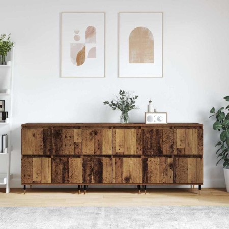 Tableros Lateral 3 pcs Madera vieja 180 x 35 x 70 cm