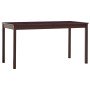 Mesa de comedor de madera de pino marrón oscuro 140x70x73 cm
