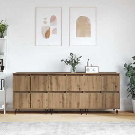 Tableros Lateral 3 pcs Roble artisan 180 x 35 x 70 cm