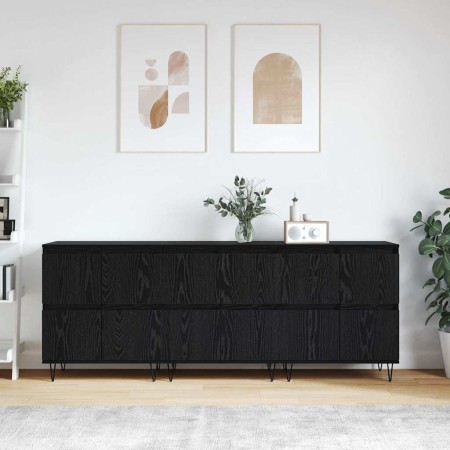Tableros Lateral 3 pcs Roble negro 180 x 35 x 70 cm