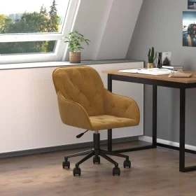 Drehbarer Bürostuhl aus braunem Samt von vidaXL, Bürostühle - Ref: Foro24-344875, Preis: 79,50 €, Rabatt: %