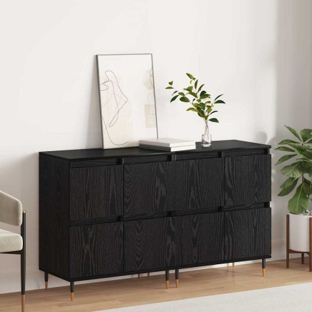 Tableros Lateral 2 pcs Roble negro 120 x 35 x 70 cm