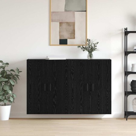 Armarios Montados en la Pared 2 pcs Roble negro