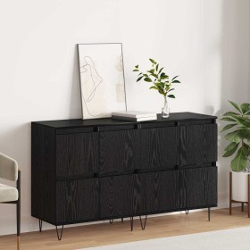 Tableros Lateral 2 pcs Roble negro 120 x 35 x 70 cm