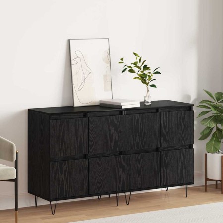 Tableros Lateral 2 pcs Roble negro 120 x 35 x 70 cm