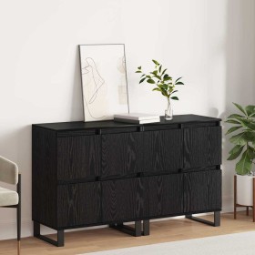 Tableros Lateral 2 pcs Roble negro 120 x 35 x 70 cm