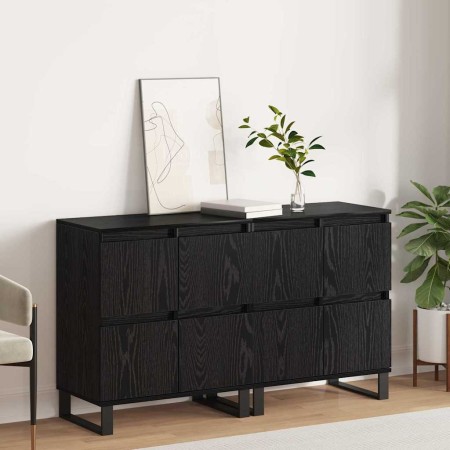 Tableros Lateral 2 pcs Roble negro 120 x 35 x 70 cm