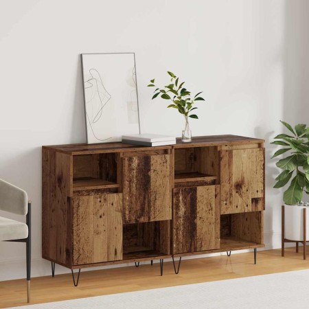 Tableros Lateral 2 pcs Madera vieja 120 x 35 x 70 cm