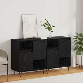 Tableros Lateral 2 pcs Roble negro 120 x 35 x 70 cm