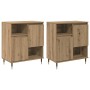 Tableros Lateral 2 pcs Roble artisan 120 x 35 x 70 cm