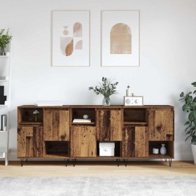 Tableros Lateral 3 pcs Madera vieja 180 x 35 x 70 cm