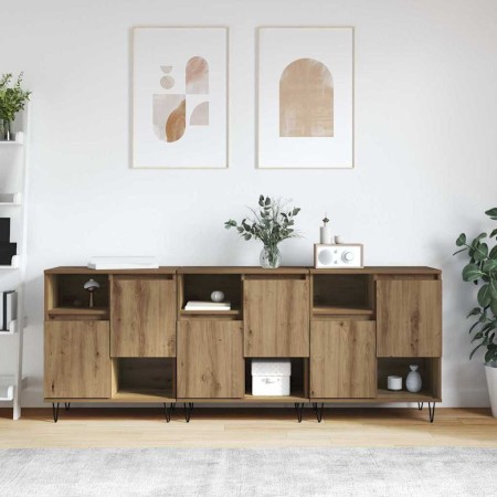 Tableros Lateral 3 pcs Roble artisan 180 x 35 x 70 cm