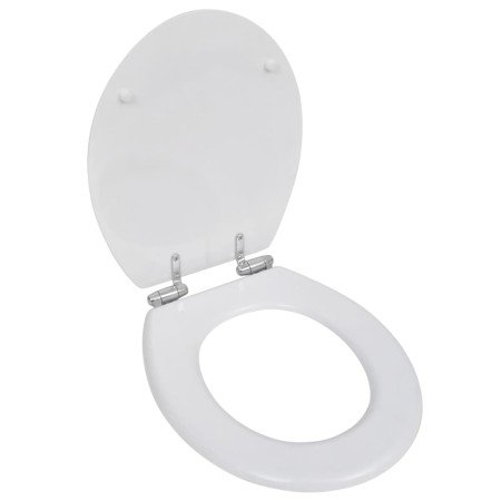 Asiento inodoro WC MDF tapa de cierre suave diseño blanco